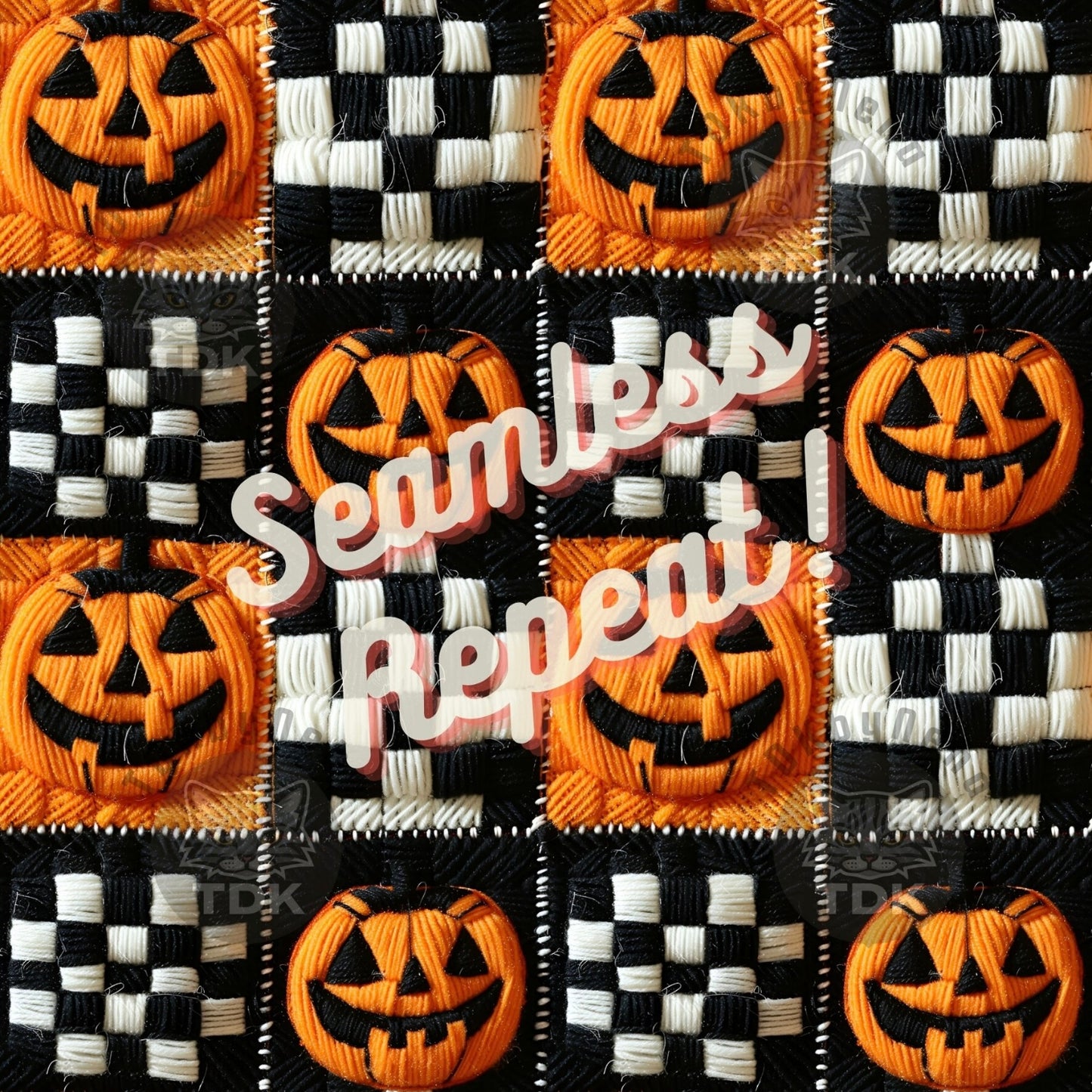 Pumpkin and checks patchwork
