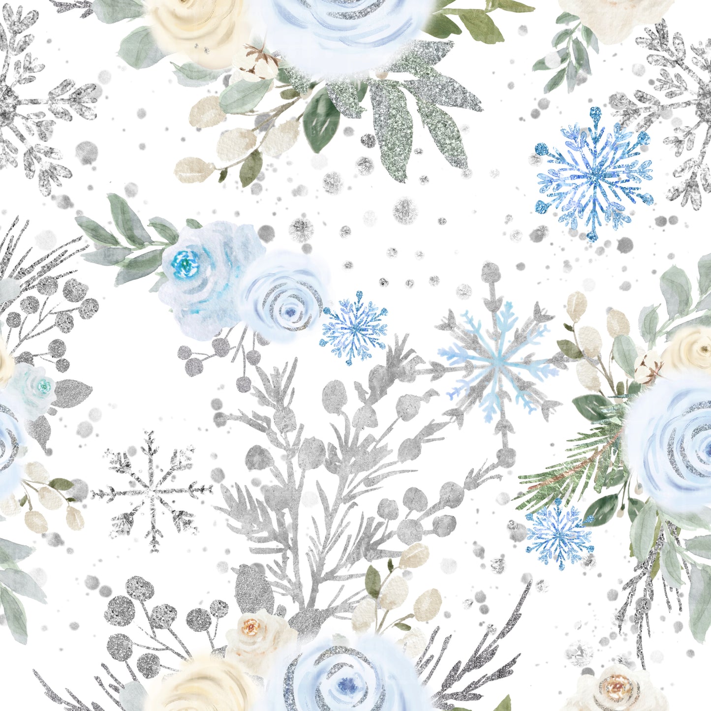 Snowflakes and flowers