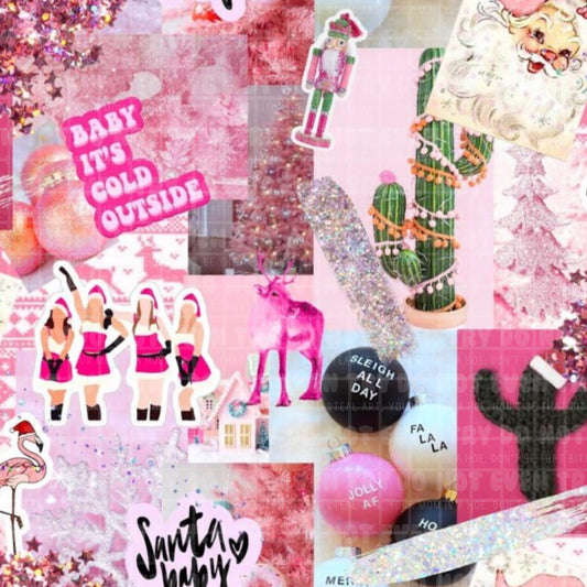 Pink Xmas collage