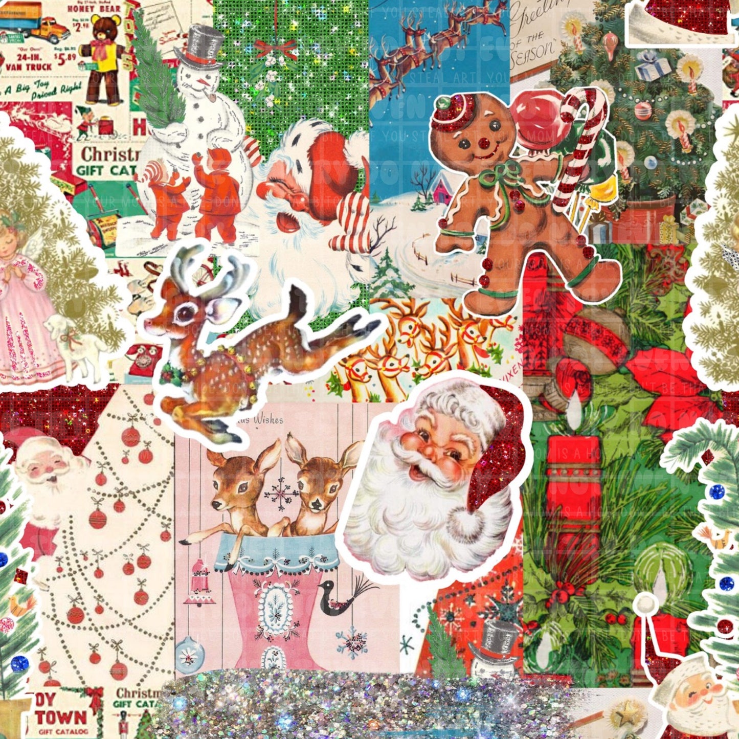 Retro Xmas collage