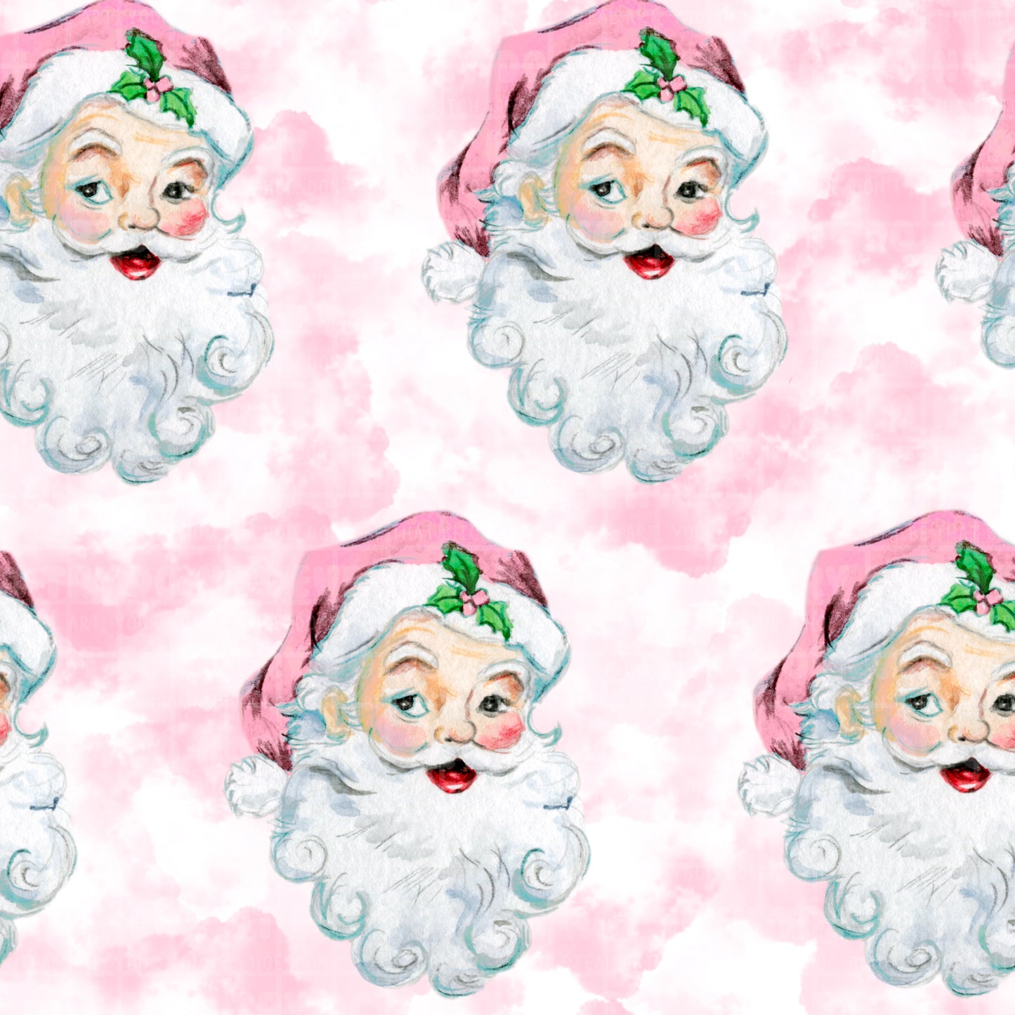 Vintage pink santa