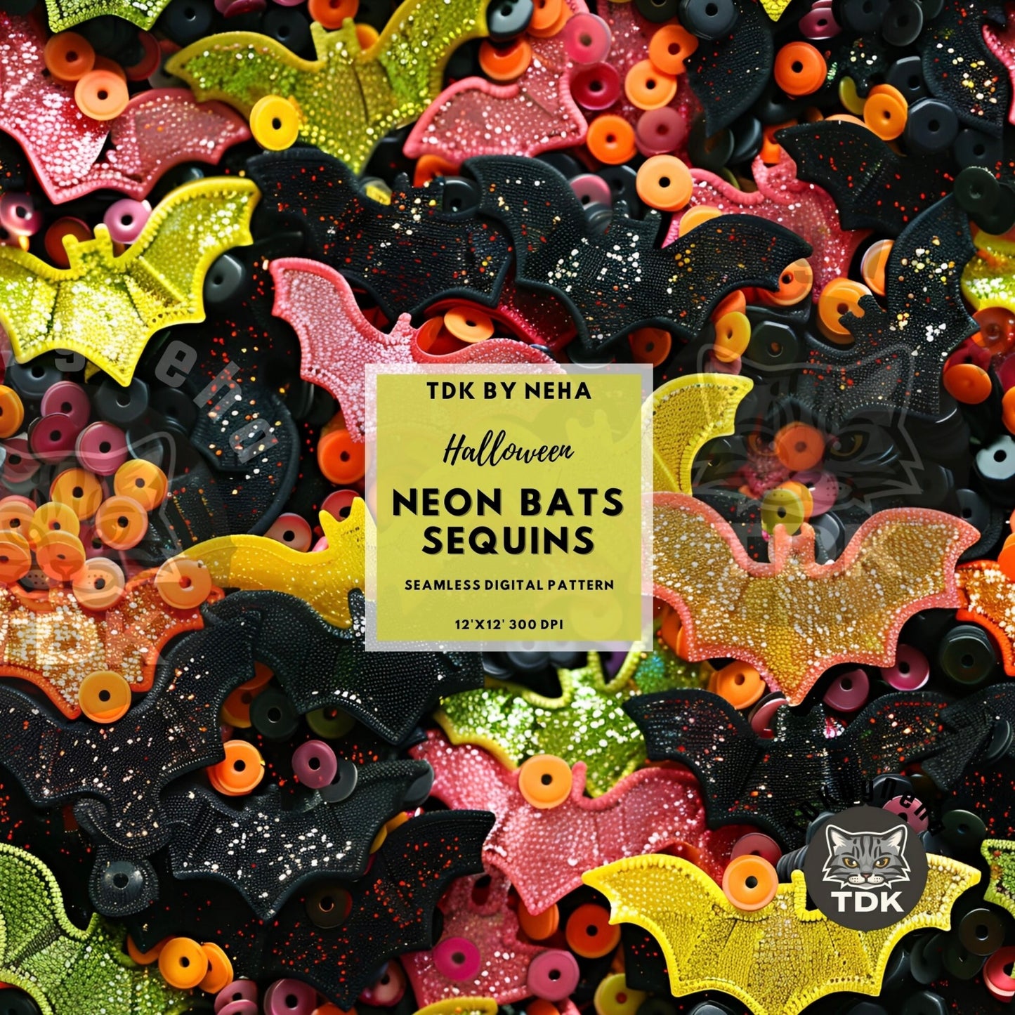 Neon bat sequins